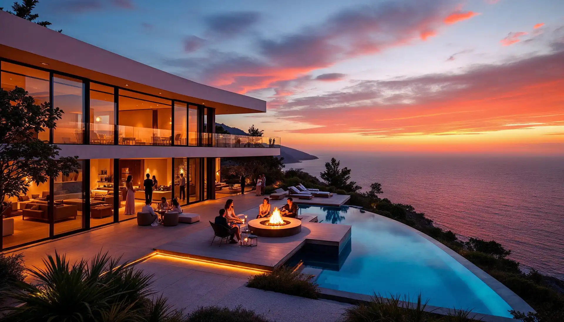 A roof that projects past the glass line does more work than any louvre system bolted on later.